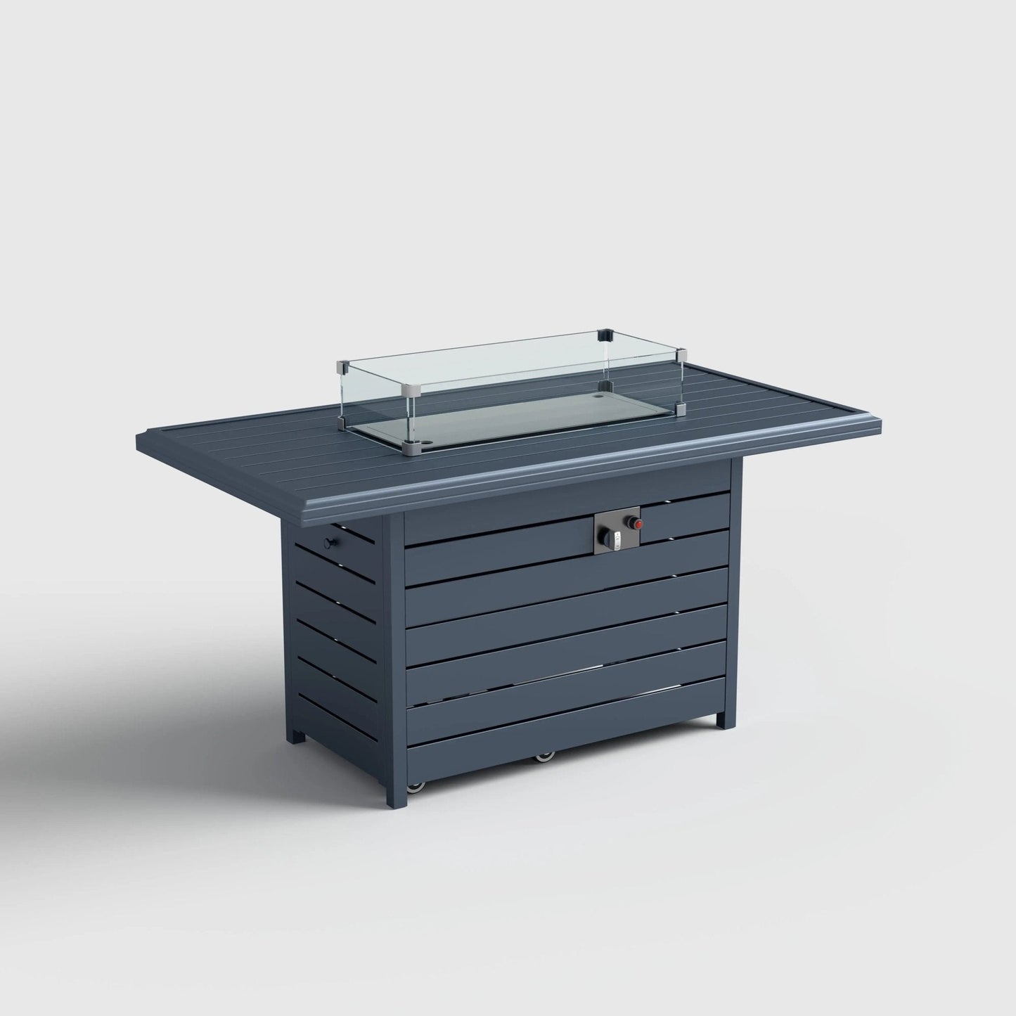 5 Piece Metal Sectional Garden Furniture Set Outdoor Corner Sofa with Cushions and Heated Table - House Comfort