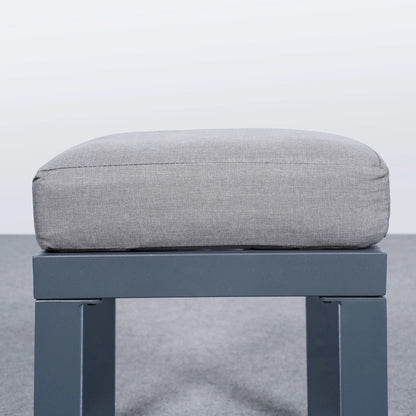 5 Piece Metal Sectional Garden Furniture Set Outdoor Corner Sofa with Cushions and Heated Table - House Comfort