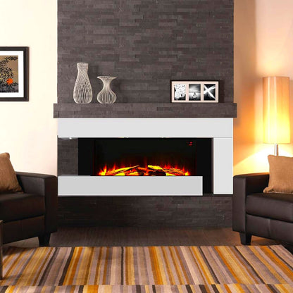 50 Inch 2000W Electric Fireplace Oddly unique L Shaped Wall Mounted Fireplaces - House Comfort