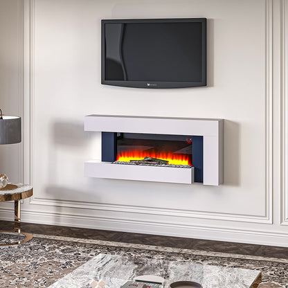 50 Inch 2000W Electric Fireplace Oddly unique L Shaped Wall Mounted Fireplaces - House Comfort