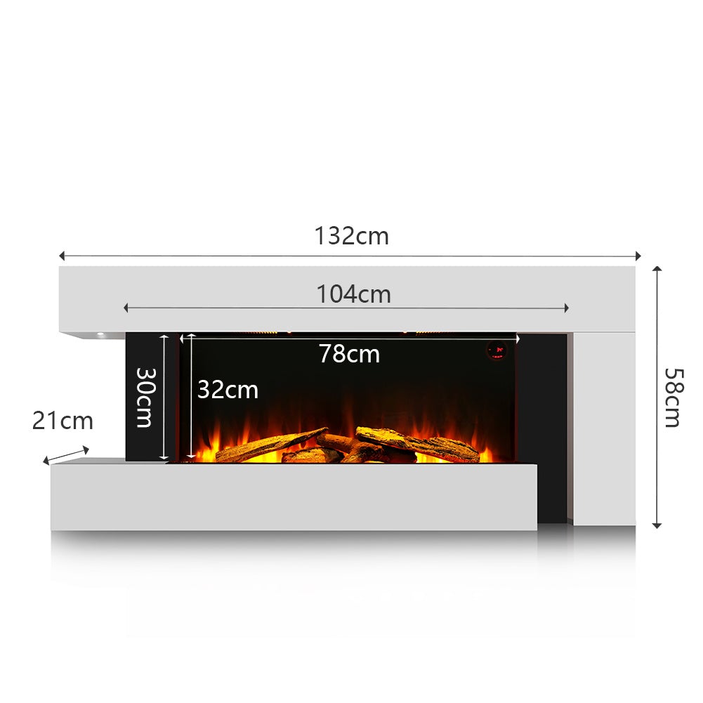 50 Inch 2000W Electric Fireplace Oddly unique L Shaped Wall Mounted Fireplaces - House Comfort
