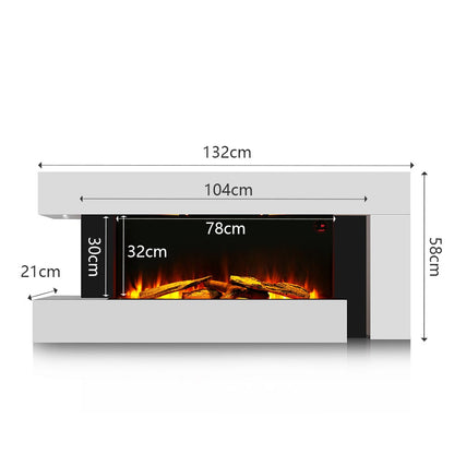 50 Inch 2000W Electric Fireplace Oddly unique L Shaped Wall Mounted Fireplaces - House Comfort