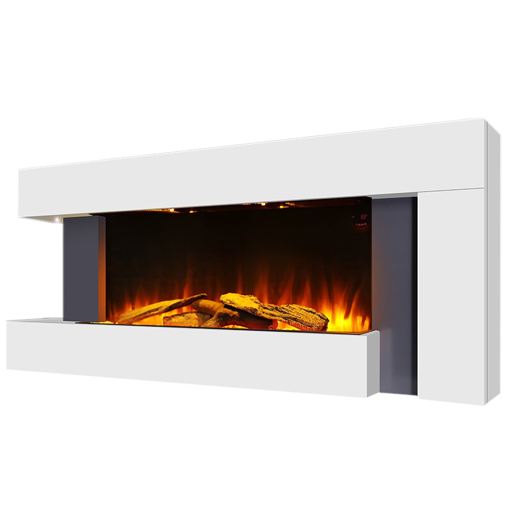 50 Inch 2000W Electric Fireplace Oddly unique L Shaped Wall Mounted Fireplaces - House Comfort