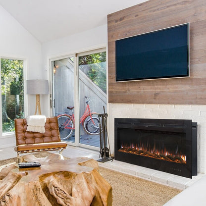 50 Inch Wall Mounted Electric Fireplace Insert Heater 9 Flame Colours 1800W - House Comfort