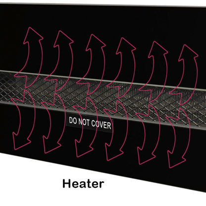 50 Inch Wall Mounted Electric Fireplace Insert Heater 9 Flame Colours 1800W - House Comfort