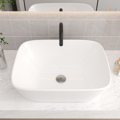 50.5cm W Bathroom White Square Countertop Sink - House Comfort