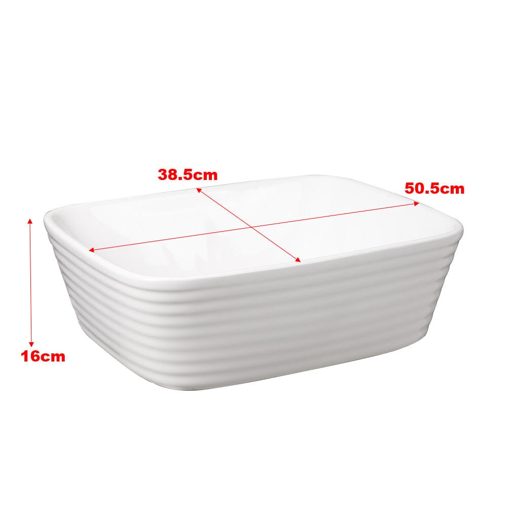 50.5cm W Bathroom White Square Countertop Sink - House Comfort