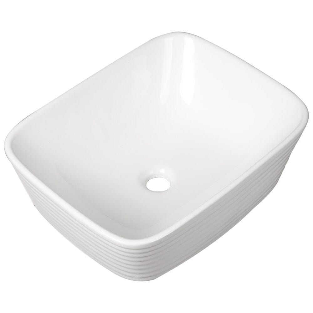 50.5cm W Bathroom White Square Countertop Sink - House Comfort