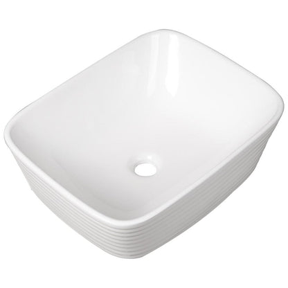 50.5cm W Bathroom White Square Countertop Sink - House Comfort