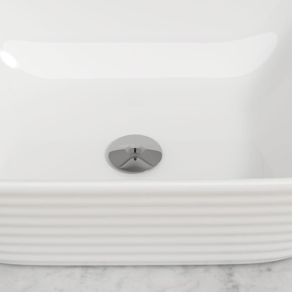 50.5cm W Bathroom White Square Countertop Sink - House Comfort