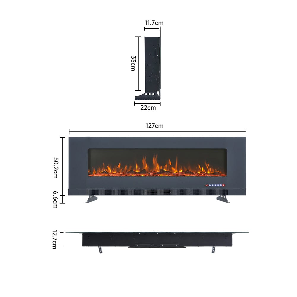 50/60 inch Electric Fireplace 5000 BTU Wall Mounted Fireplaces Heater - House Comfort