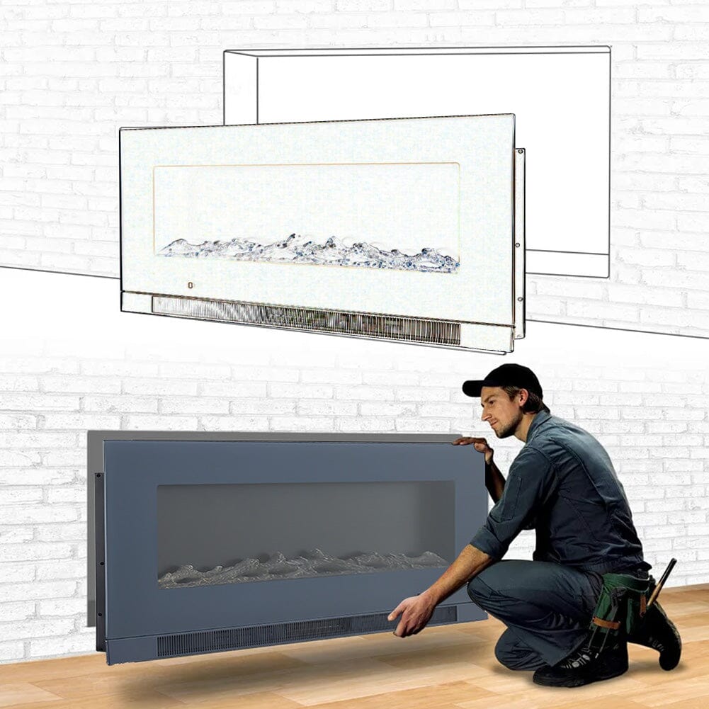 50/60 inch Electric Fireplace 5000 BTU Wall Mounted Fireplaces Heater - House Comfort