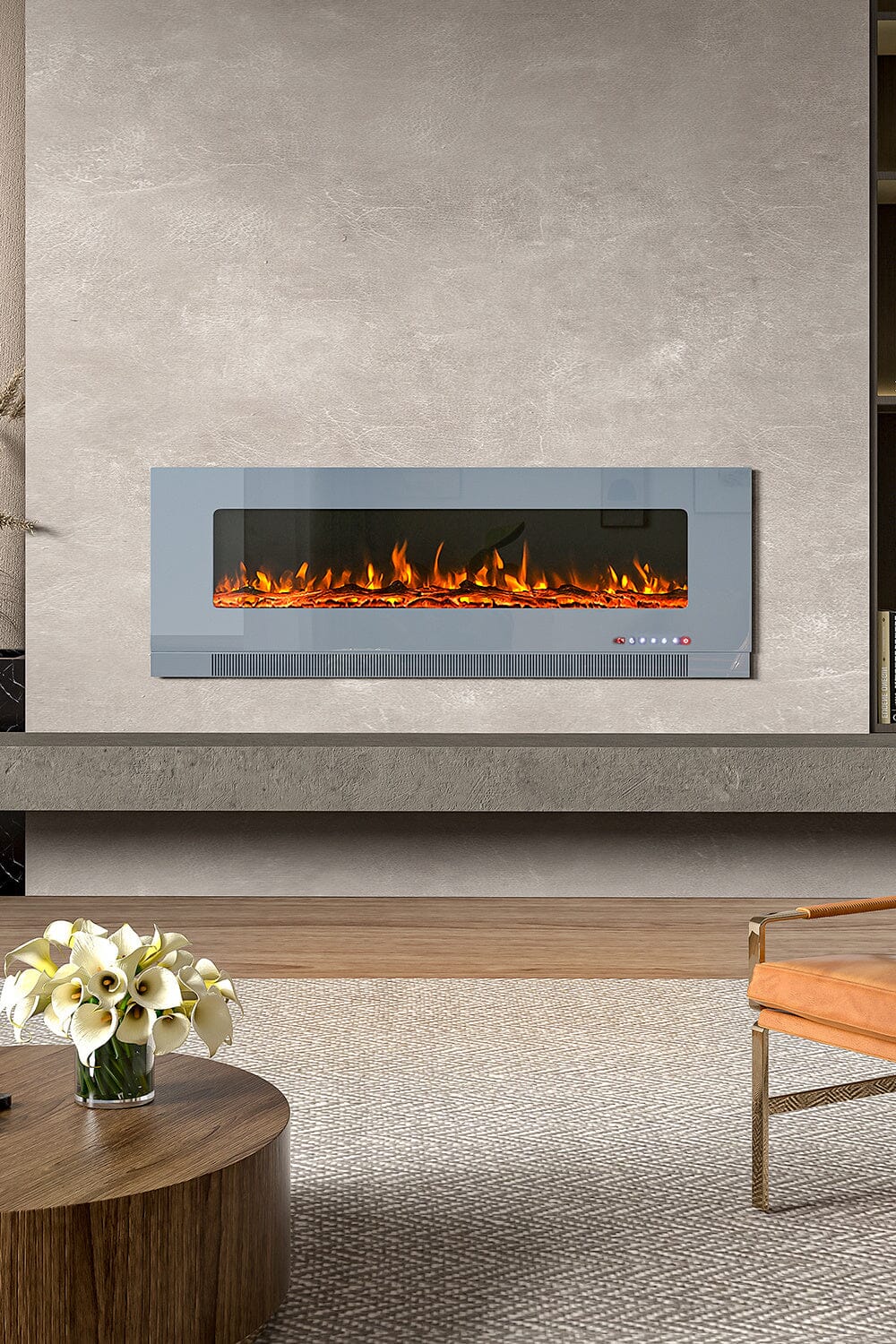 50/60 inch Electric Fireplace 5000 BTU Wall Mounted Fireplaces Heater - House Comfort
