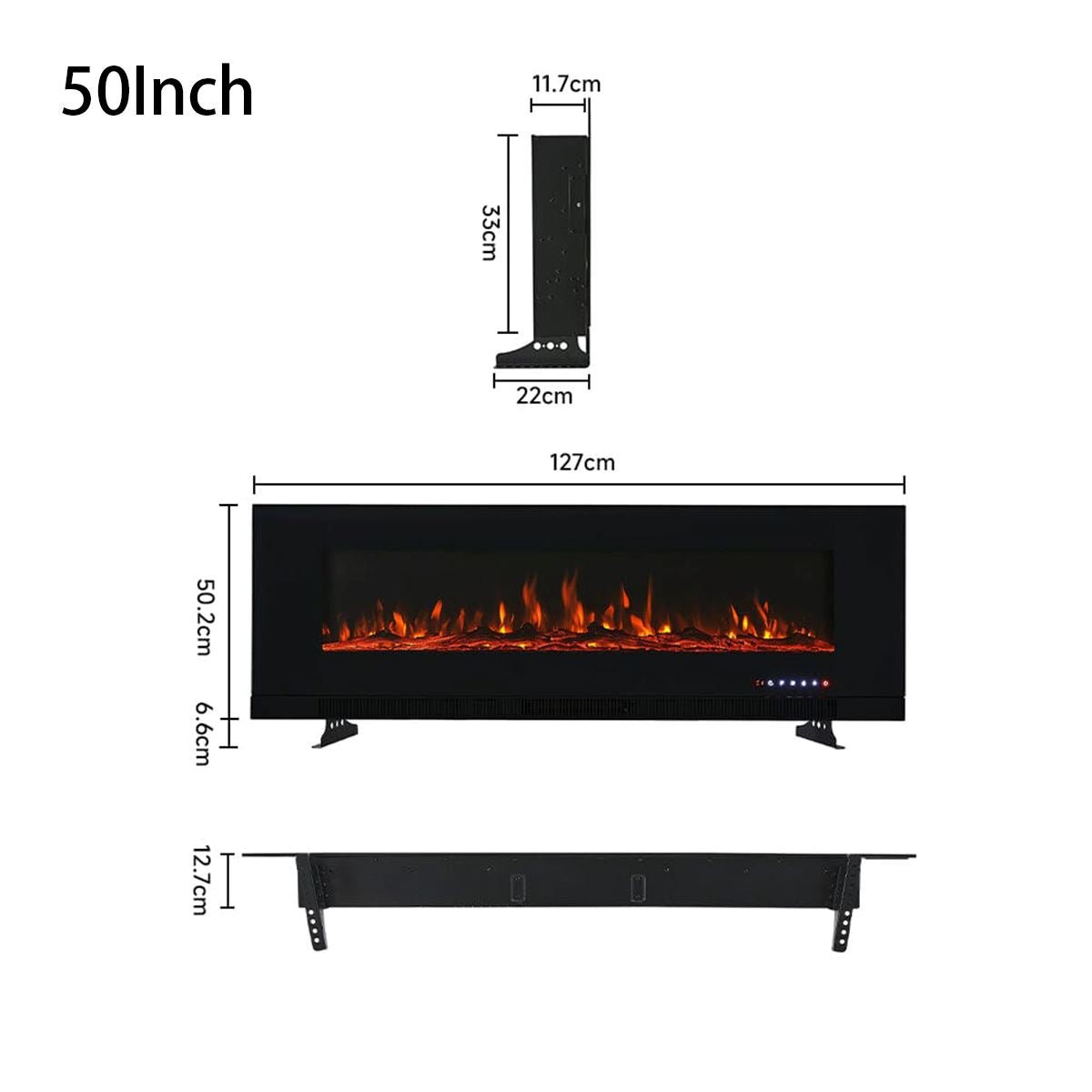 50/60 inch Wall Mounted Electric Fireplaces 5000BTU Inset Fireplace Heater - House Comfort