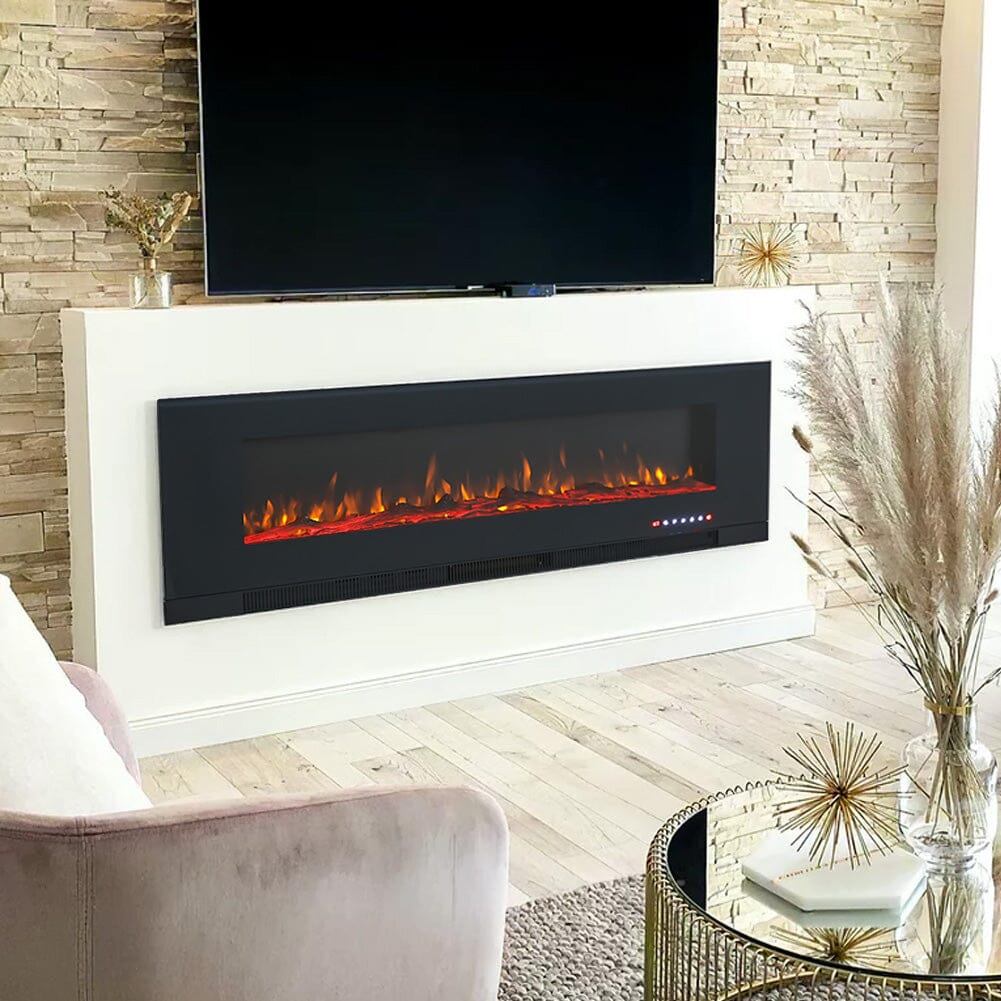 50/60 inch Wall Mounted Electric Fireplaces 5000BTU Inset Fireplace Heater - House Comfort