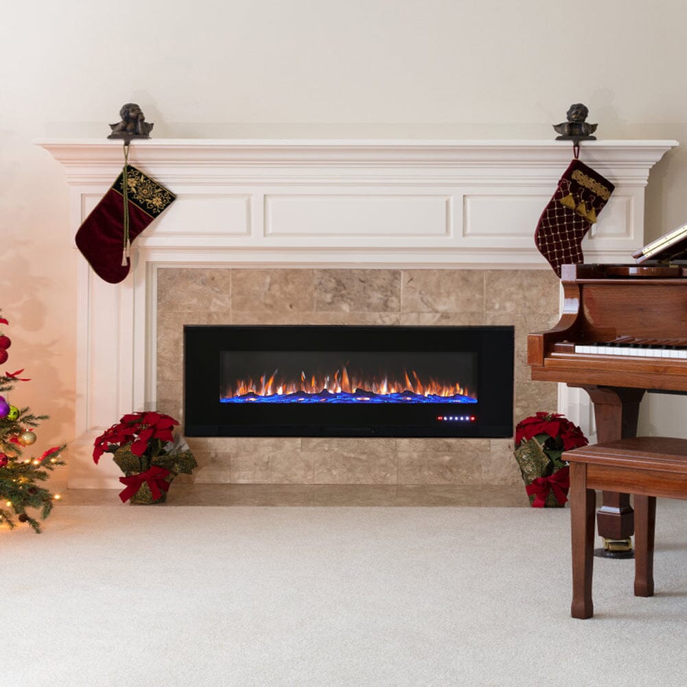 50/60 inch Wall Mounted Electric Fireplaces 5000BTU Inset Fireplace Heater - House Comfort