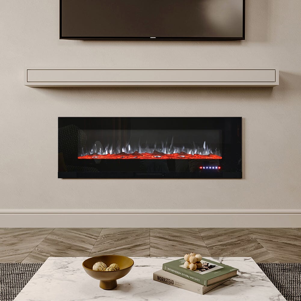 50/60 inch Wall Mounted Electric Fireplaces 5000BTU Inset Fireplace Heater - House Comfort