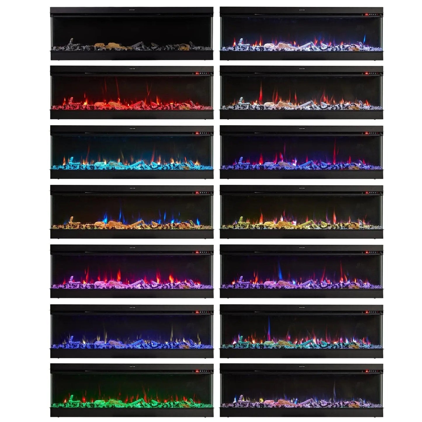 50/60/70/80inch 3 - sided Electric Fireplace with Adjustable Color, Temperature and Timing, Controlled by APP - House Comfort