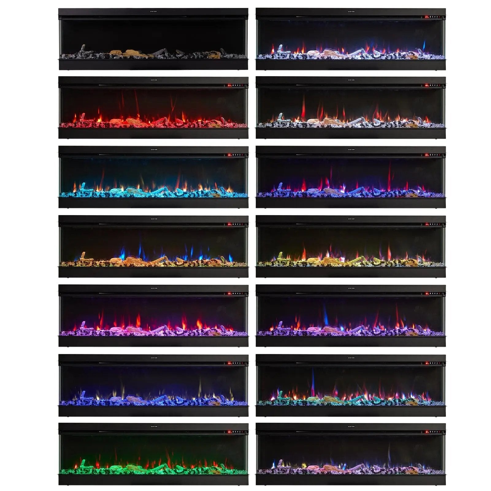 50/60/70/80inch 3 - sided Electric Fireplace with Adjustable Color, Temperature and Timing, Controlled by APP - House Comfort