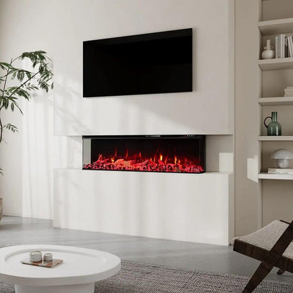 50/60/70/80inch 3 - sided Electric Fireplace with Adjustable Color, Temperature and Timing, Controlled by APP - House Comfort