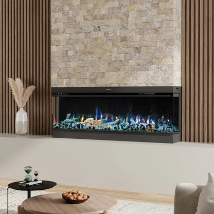 50/60/70/80inch 3 - sided Electric Fireplace with Adjustable Color, Temperature and Timing, Controlled by APP - House Comfort