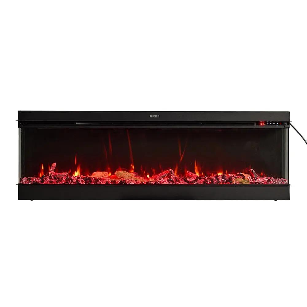 50/60/70/80inch 3 - sided Electric Fireplace with Adjustable Color, Temperature and Timing, Controlled by APP - House Comfort