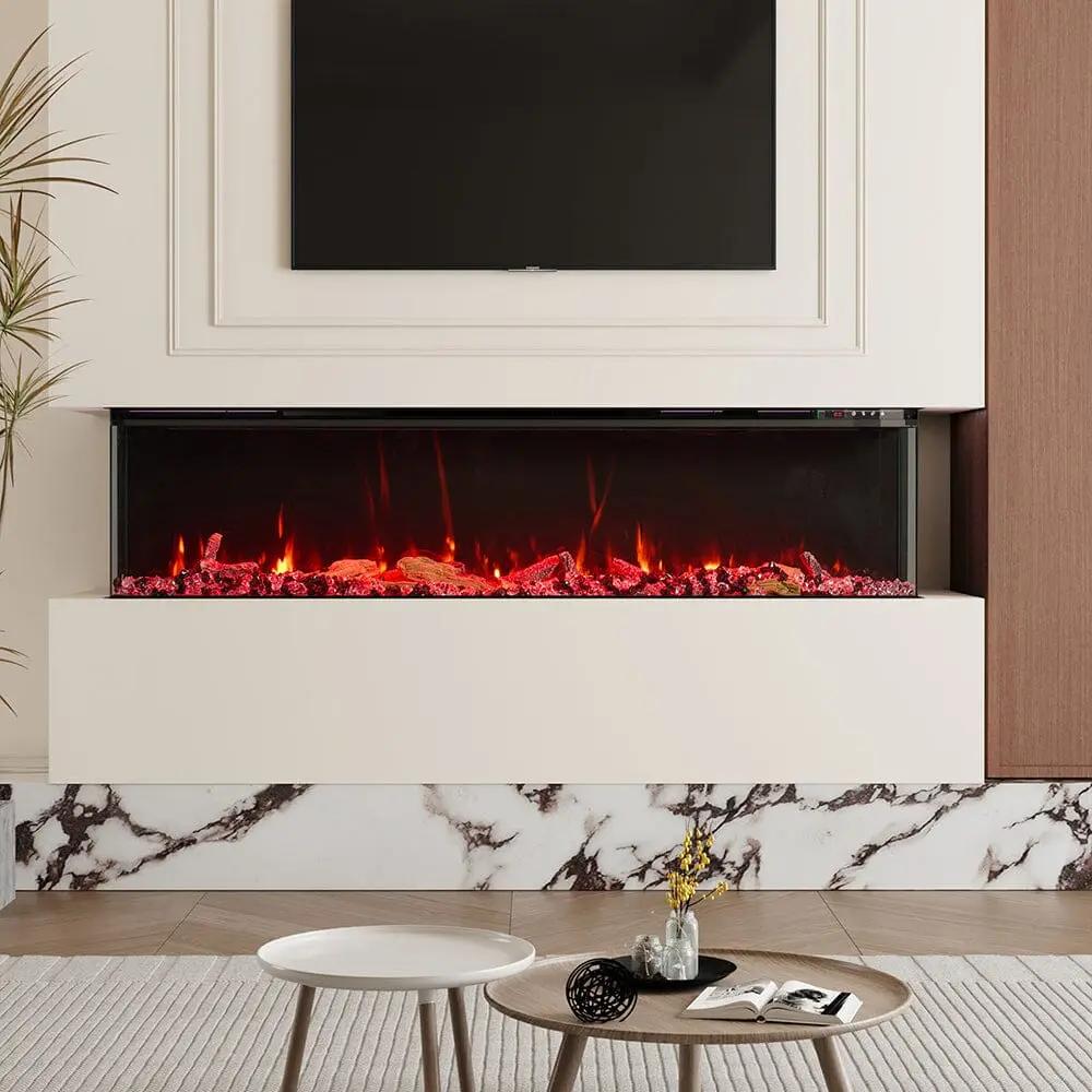 50/60/70/80inch 3 - sided Electric Fireplace with Adjustable Color, Temperature and Timing, Controlled by APP - House Comfort