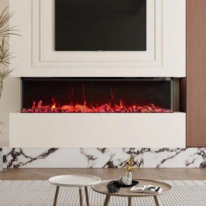 50/60/70/80inch 3 - sided Electric Fireplace with Adjustable Color, Temperature and Timing, Controlled by APP - House Comfort