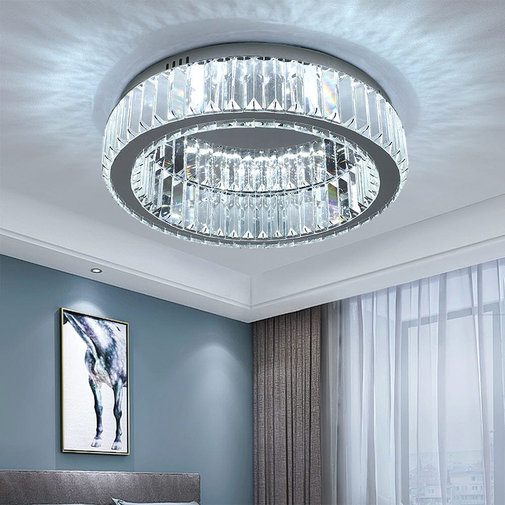 50cm Dia Modern Round Crystal Ceiling Light - House Comfort
