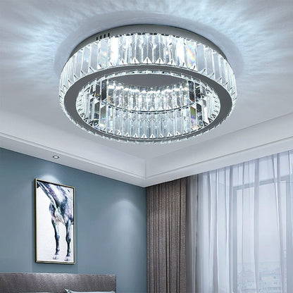 50cm Dia Modern Round Crystal Ceiling Light - House Comfort