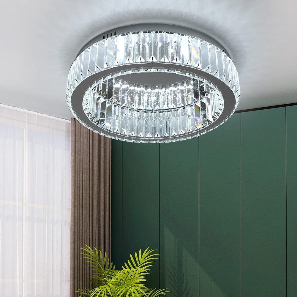 50cm Dia Modern Round Crystal Ceiling Light - House Comfort