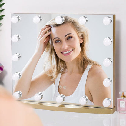 50cm W Rectangle Hollywood LED Lighted Cosmetic Mirror - House Comfort