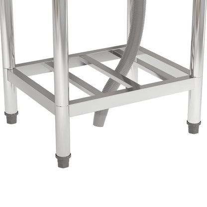 50cm W Silver Kitchen Commercial Sink Stainless Steel with Shelf - House Comfort