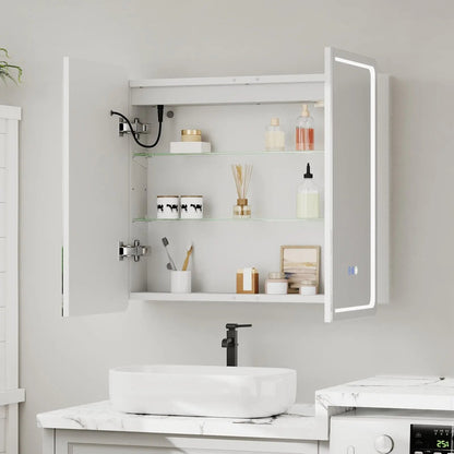 50x70cm / 65x60cm LED Bathroom Mirror Cabinet with Bluetooth & Fog - Free Technology - House Comfort