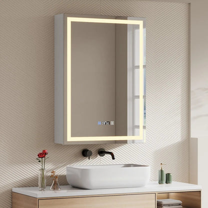 50x70cm / 65x60cm LED Bathroom Mirror Cabinet with Bluetooth & Fog - Free Technology - House Comfort
