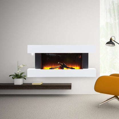 52 Inch Electric Fireplace Set 2000W Wall Mounted Heater Remote Control Fireplaces - House Comfort