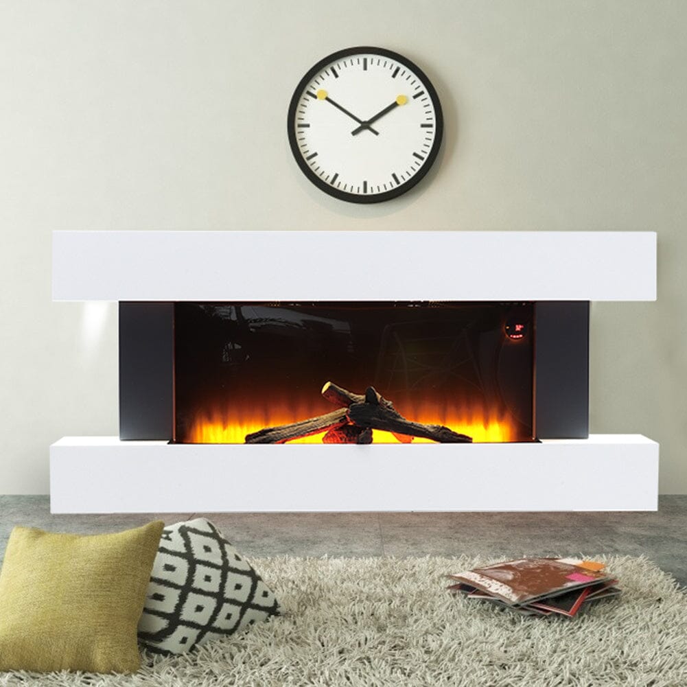 52 Inch Electric Fireplace Set 2000W Wall Mounted Heater Remote Control Fireplaces - House Comfort