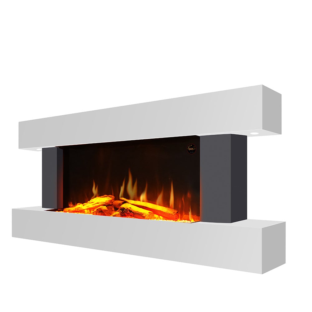 52 Inch Electric Fireplace Set 2000W Wall Mounted Heater Remote Control Fireplaces - House Comfort