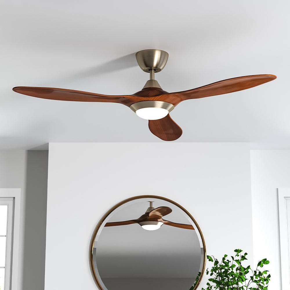 52 inch Reversible Ceiling Fan W/Light Remote Control 3/5 Blades 5 Speed Timer - House Comfort