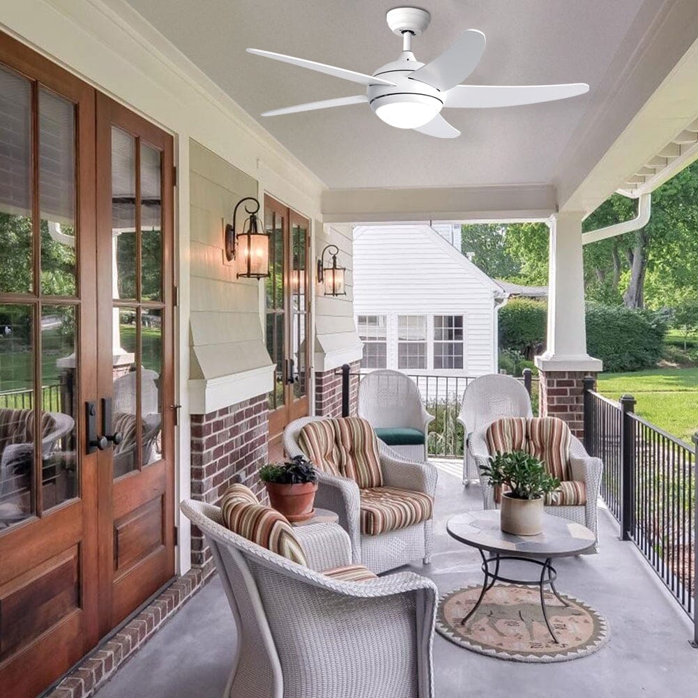 52 inch Reversible Ceiling Fan W/Light Remote Control 3/5 Blades 5 Speed Timer - House Comfort