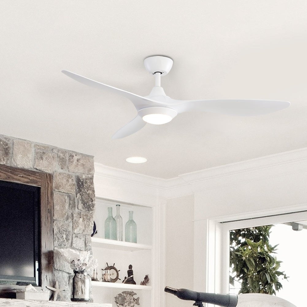 52 inch Reversible Ceiling Fan W/Light Remote Control 3/5 Blades 5 Speed Timer - House Comfort
