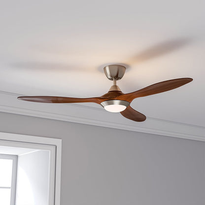 52 inch Reversible Ceiling Fan W/Light Remote Control 3/5 Blades 5 Speed Timer - House Comfort