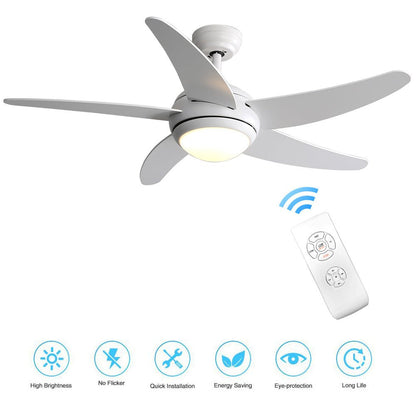52 inch Reversible Ceiling Fan W/Light Remote Control 3/5 Blades 5 Speed Timer - House Comfort