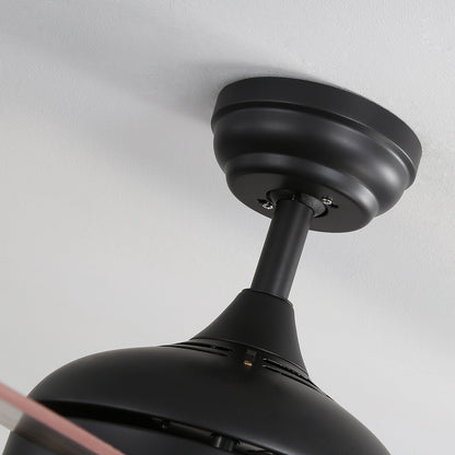 52 Inch Wooden Blades Ceiling Fan with LED Lamp Light Dimmable and Remote - House Comfort