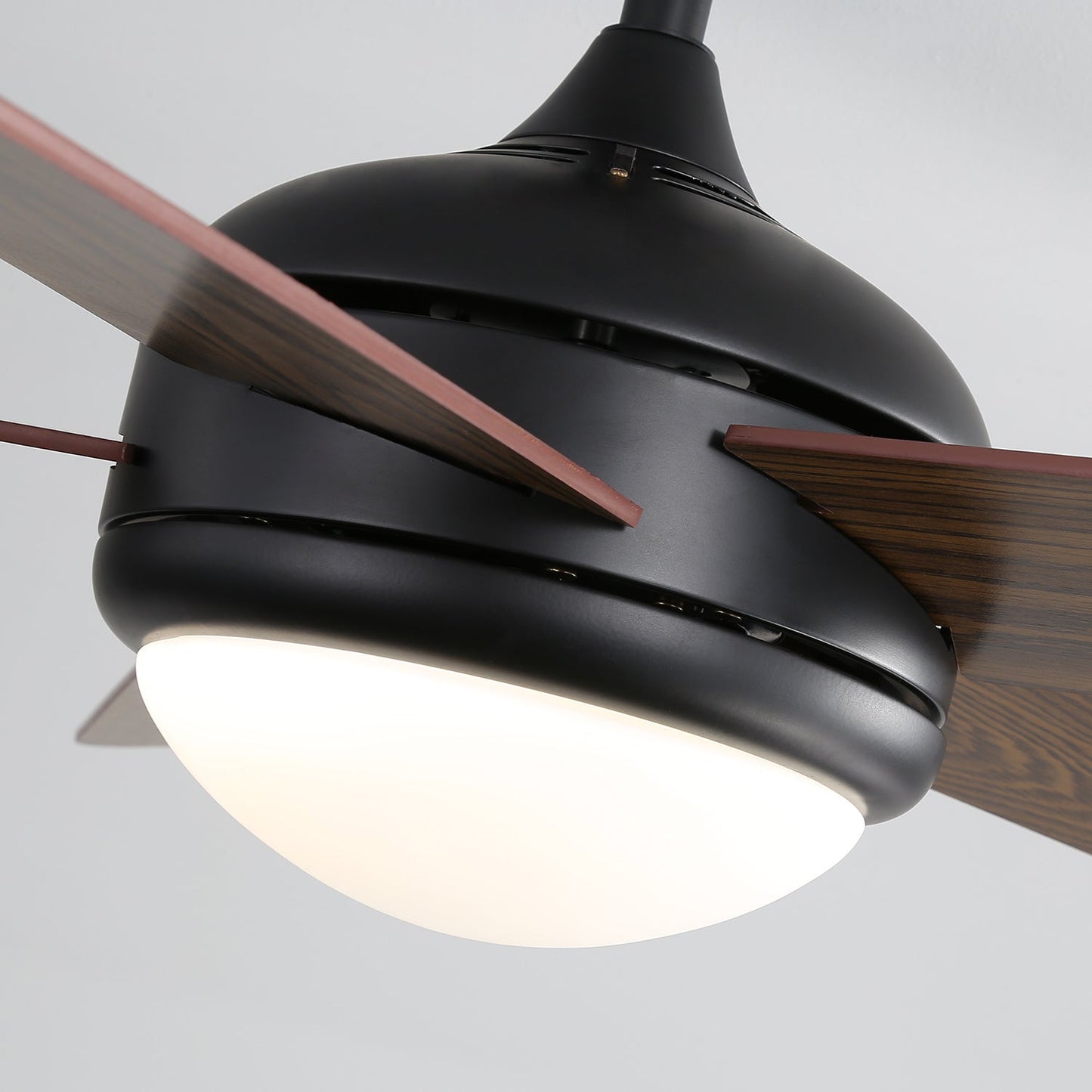 52 Inch Wooden Blades Ceiling Fan with LED Lamp Light Dimmable and Remote - House Comfort