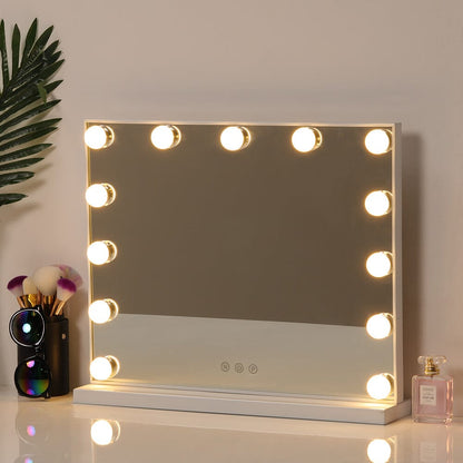 52cm W Fashion Vanity Hollywood Mirror with LED Light & Touch Dimmable Bulb - House Comfort