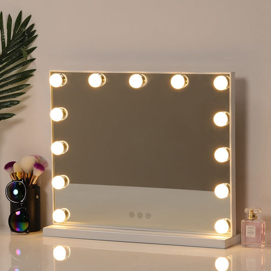 52cm W Fashion Vanity Hollywood Mirror with LED Light & Touch Dimmable Bulb - House Comfort