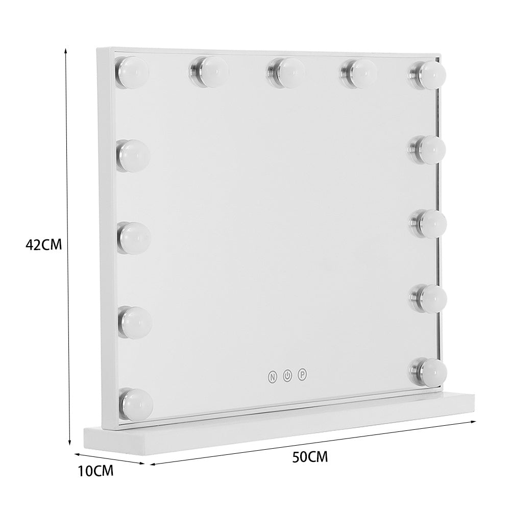 52cm W Fashion Vanity Hollywood Mirror with LED Light & Touch Dimmable Bulb - House Comfort