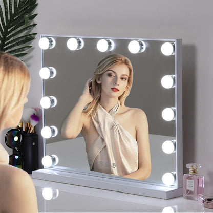 52cm W Fashion Vanity Hollywood Mirror with LED Light & Touch Dimmable Bulb - House Comfort