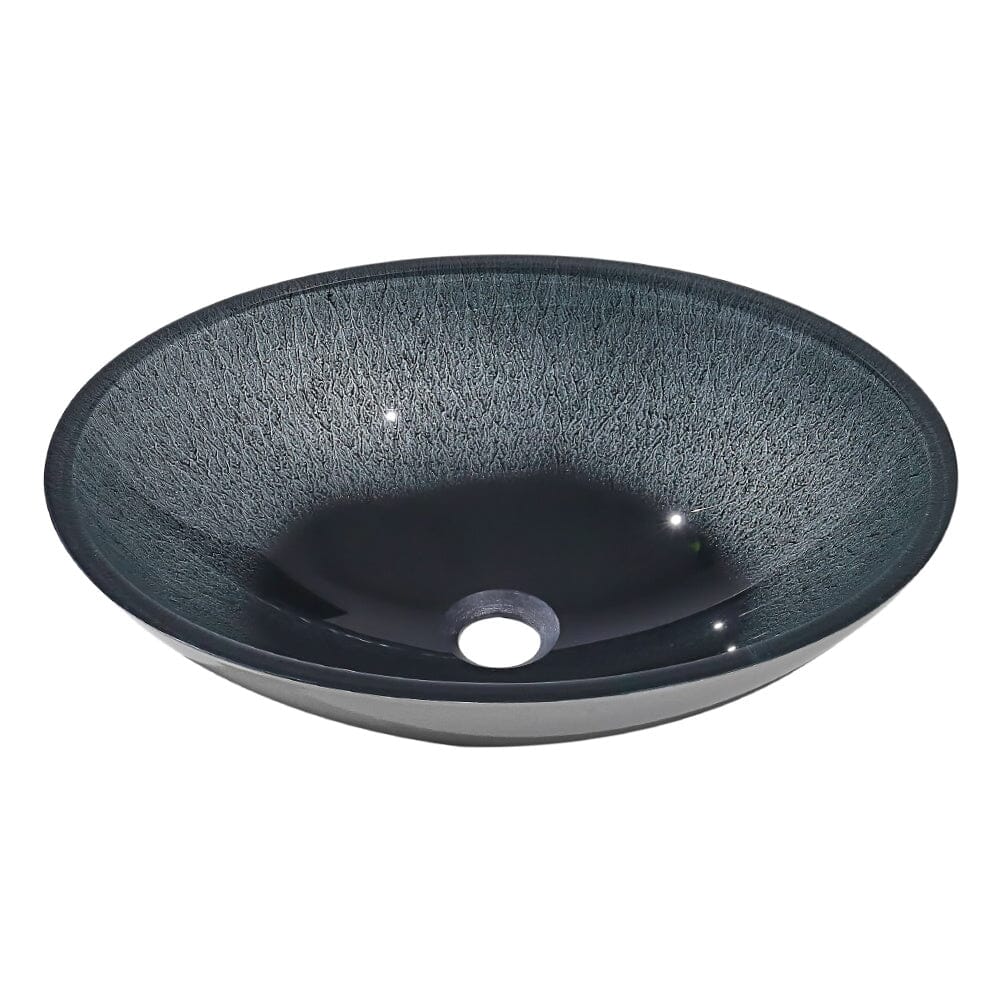 54cm W Oval Bathroom Art Tempered Glass Sink - House Comfort